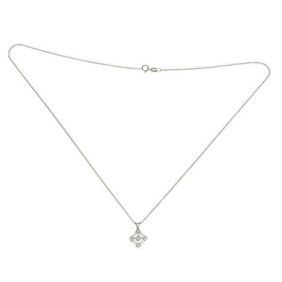 18K Yellow Gold Diamond Flower on Diamond by The Yard  Luxo Jewelry Round DIamonds Gold Flower Necklace
